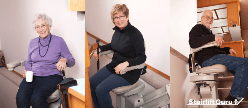 people using a stairlift