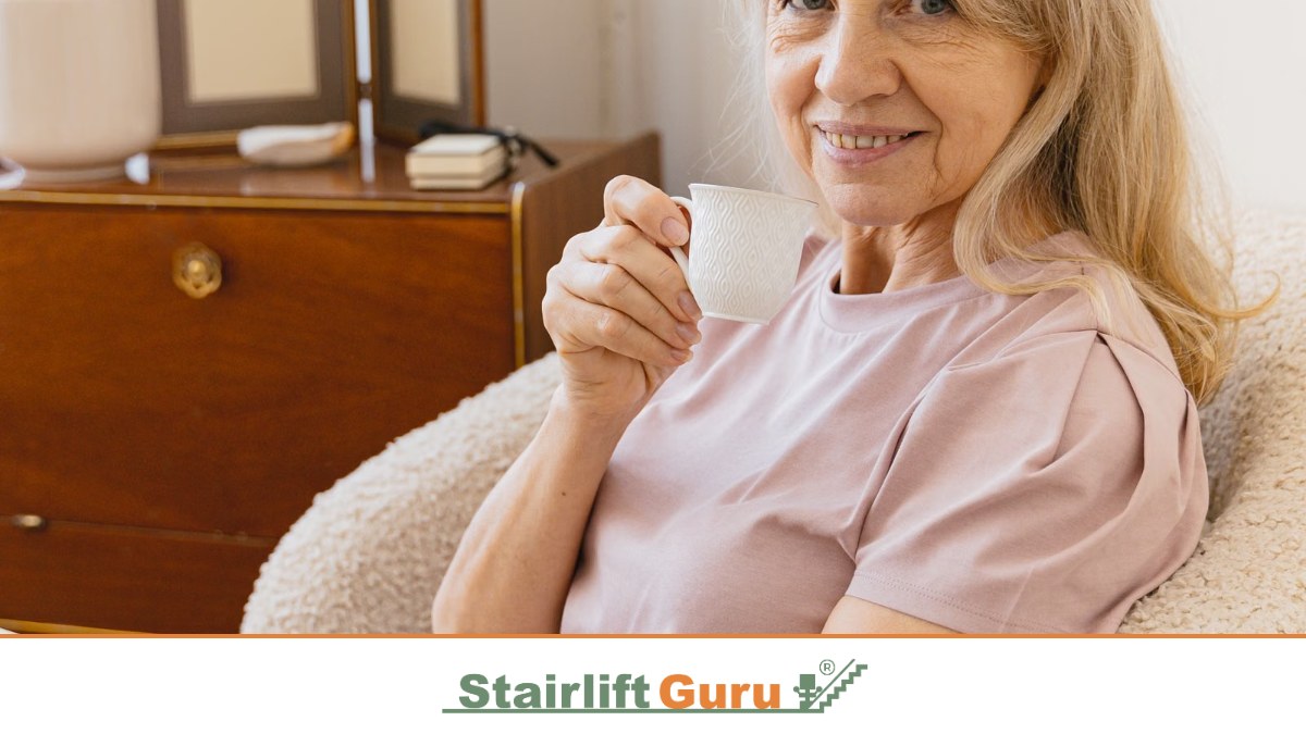 Older person relaxing at home