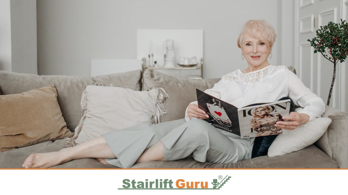 Older person relaxing at home