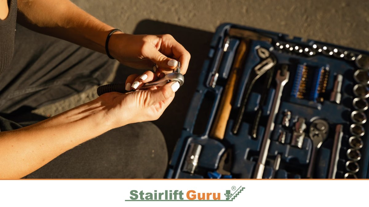 Technician with tools at work