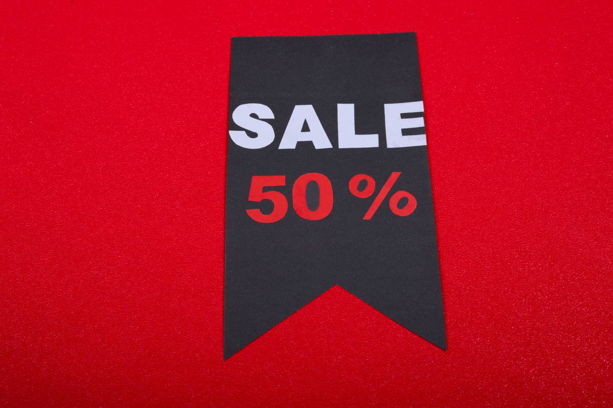 A fifty per cent sale tag