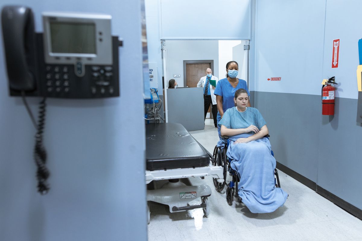A hospital corridor A hospital corridor