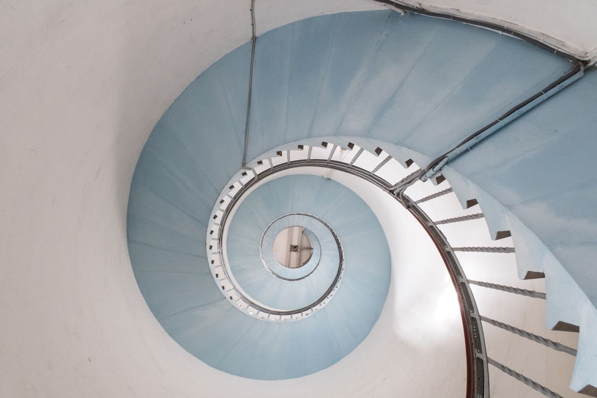 A spiral staircase viewed from above A spiral staircase viewed from above