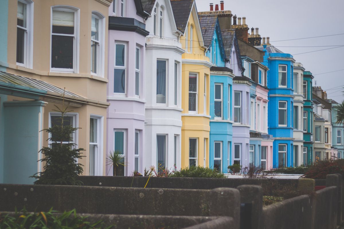 Colourful terraced houses Colourful terraced houses