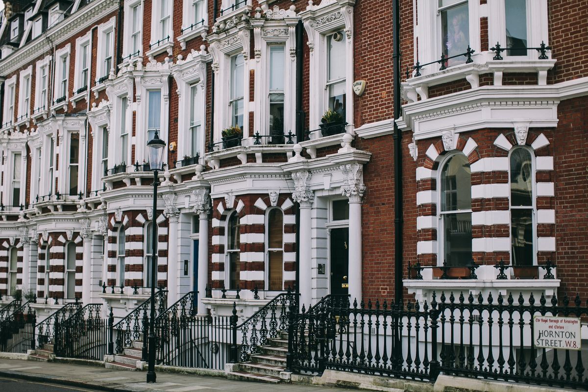 A row of British terraced houses A row of British terraced houses