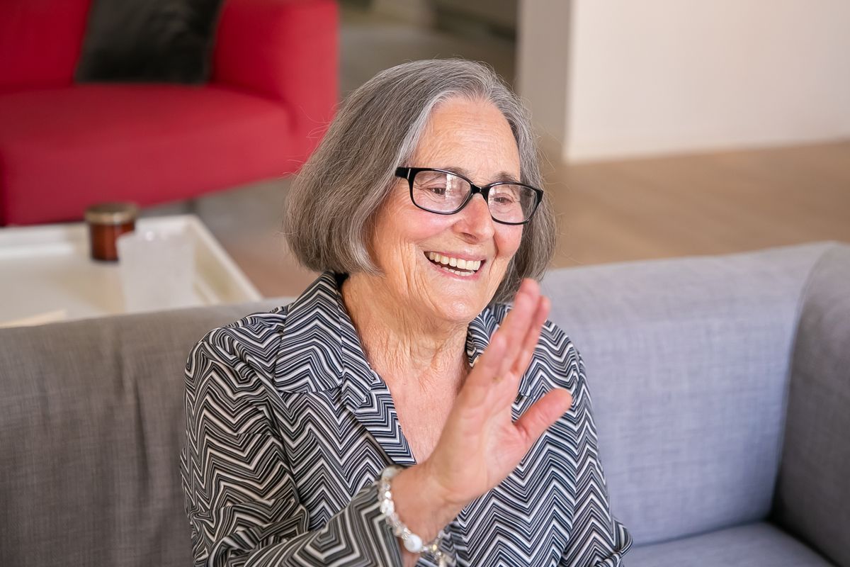 A smiling older woman at home A smiling older woman at home